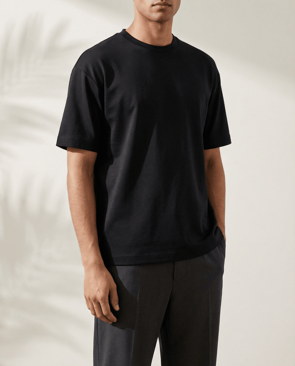 Minimal Black Drop Shoulder T-shirt - GoodGent