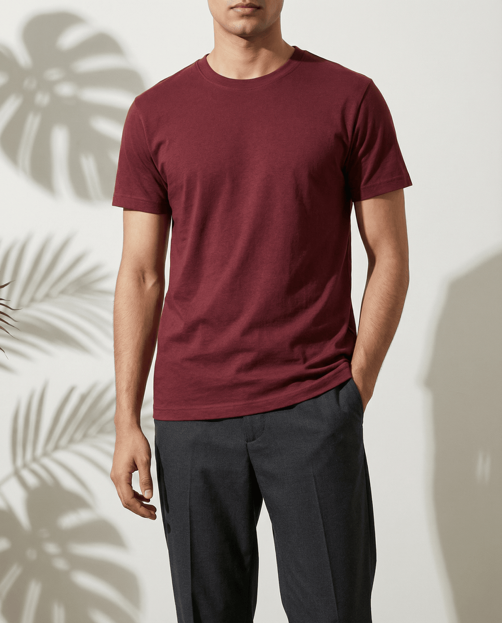 Solid Maroon T-shirt - GoodGent