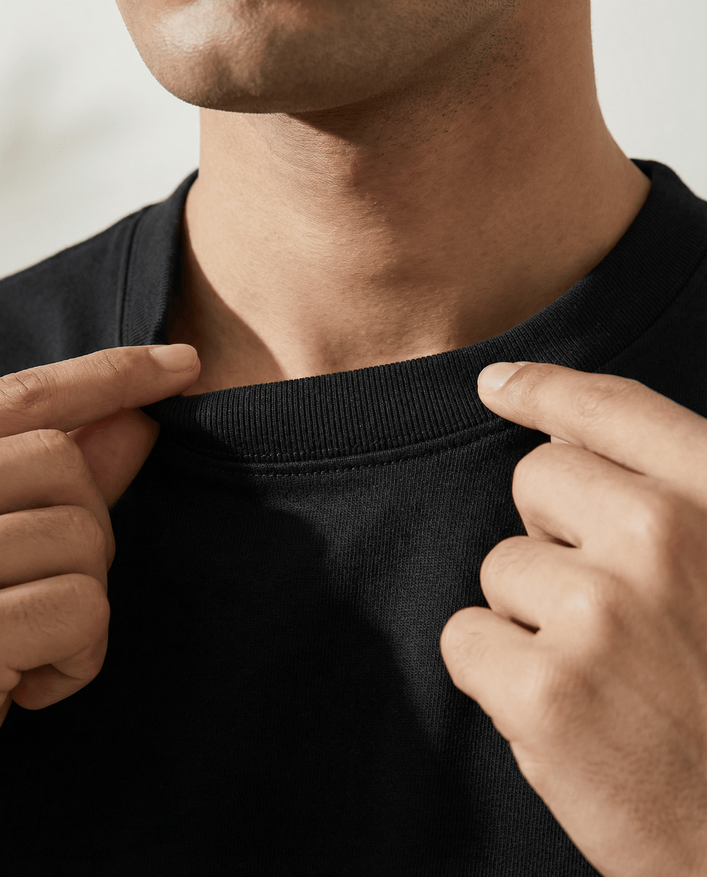 Minimal Black Drop Shoulder T-shirt - GoodGent