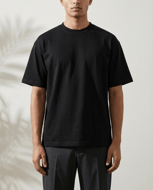 Minimal Black Drop Shoulder T-shirt - GoodGent